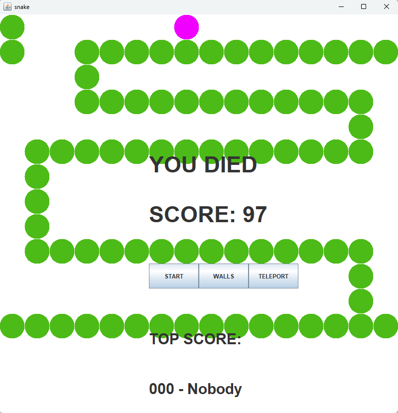Picture of Jens Huckaby's Snake Game